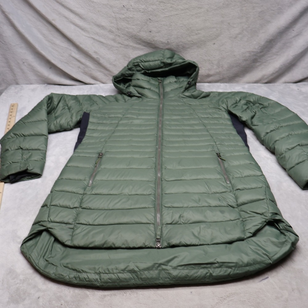 LL Bean Down Jacket Womens XL Green Insulated Ultralight 850 Fill Pack Winter